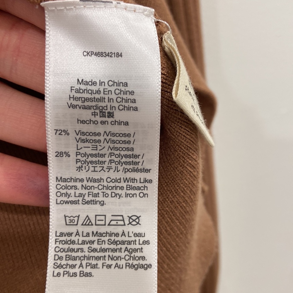 Madewell Rust Brown Ribbed V-Neck Button Cardigan - Picture 7 of 9